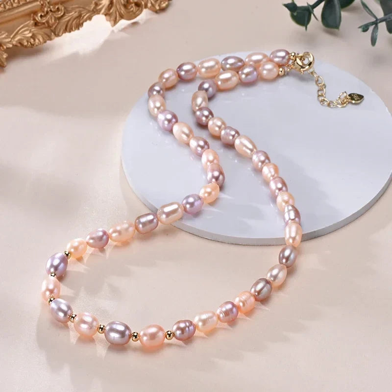 Rice-Shape Pearl-Style Strand Necklace